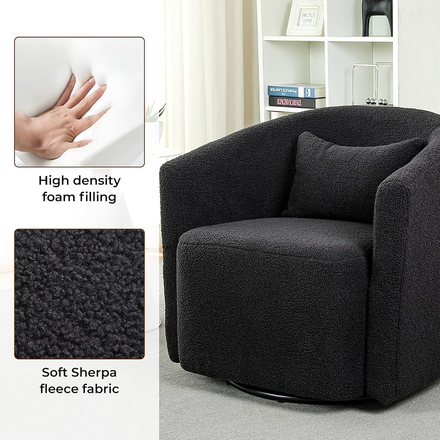 Levede Boucle Swivel Accent Chair