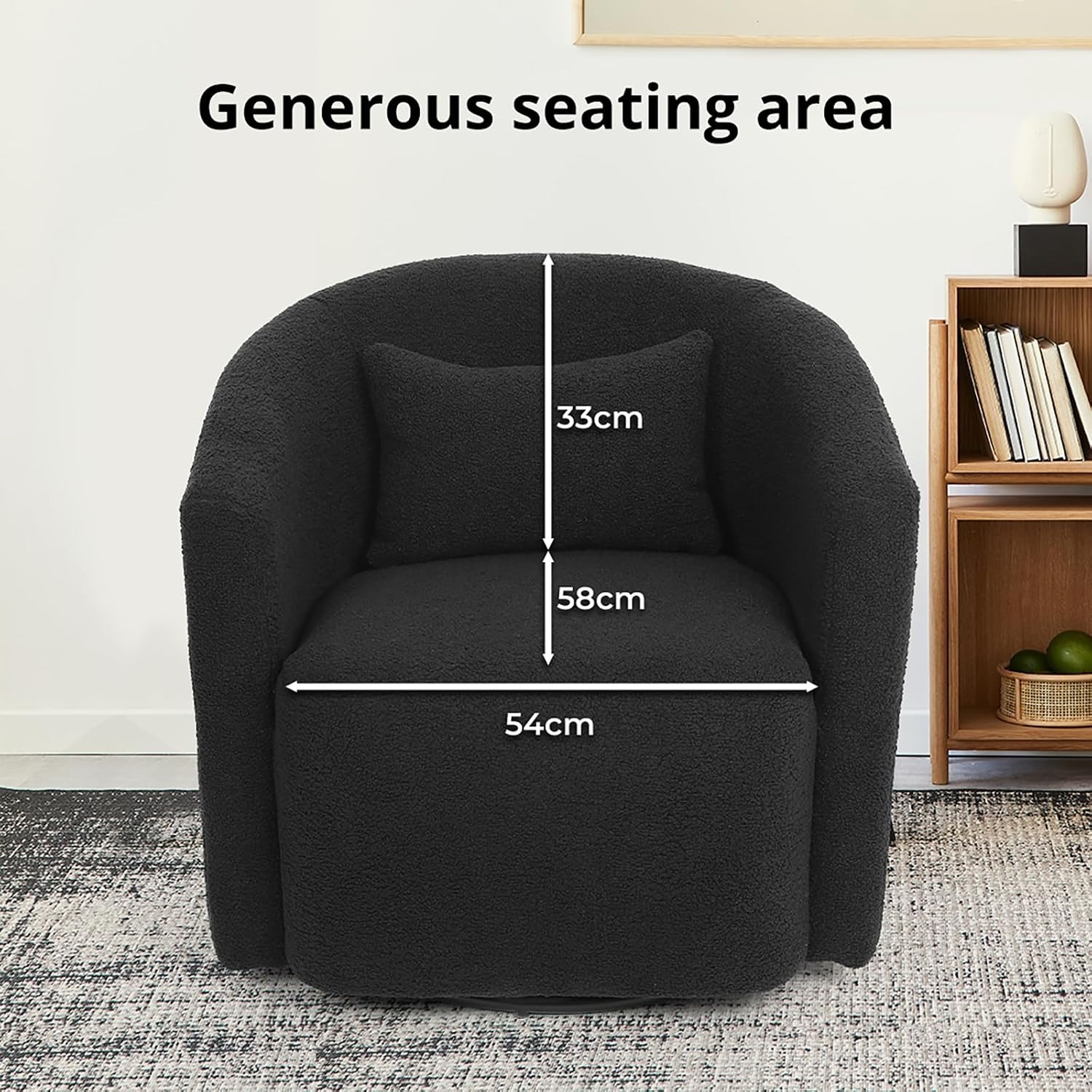 Levede Boucle Swivel Accent Chair: image 9