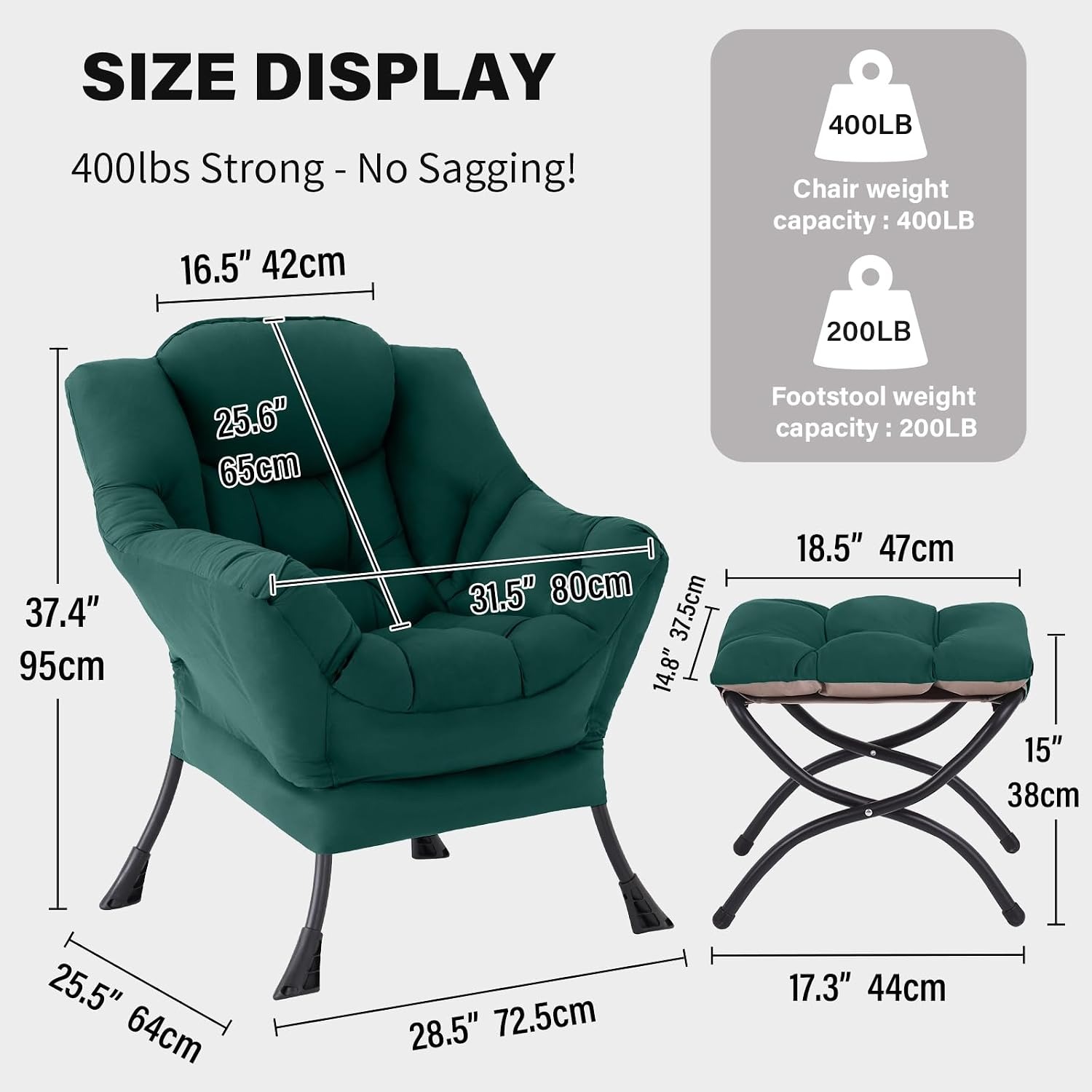 TIITA Lazy Lounge Chair with Ottoman