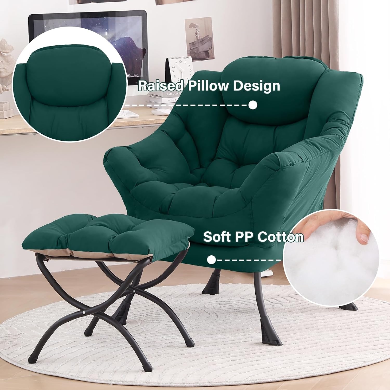 TIITA Lazy Lounge Chair with Ottoman