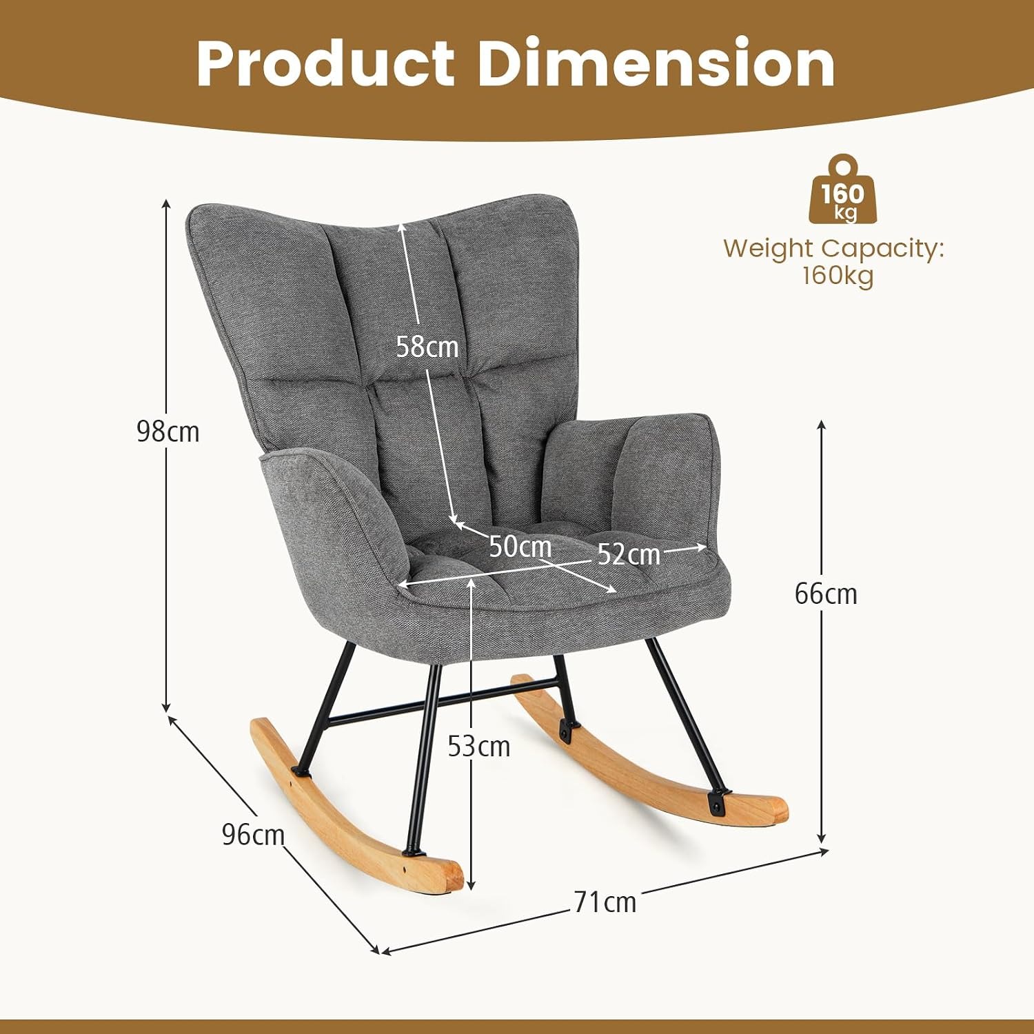 GIANTEX Linen Rocking Chair