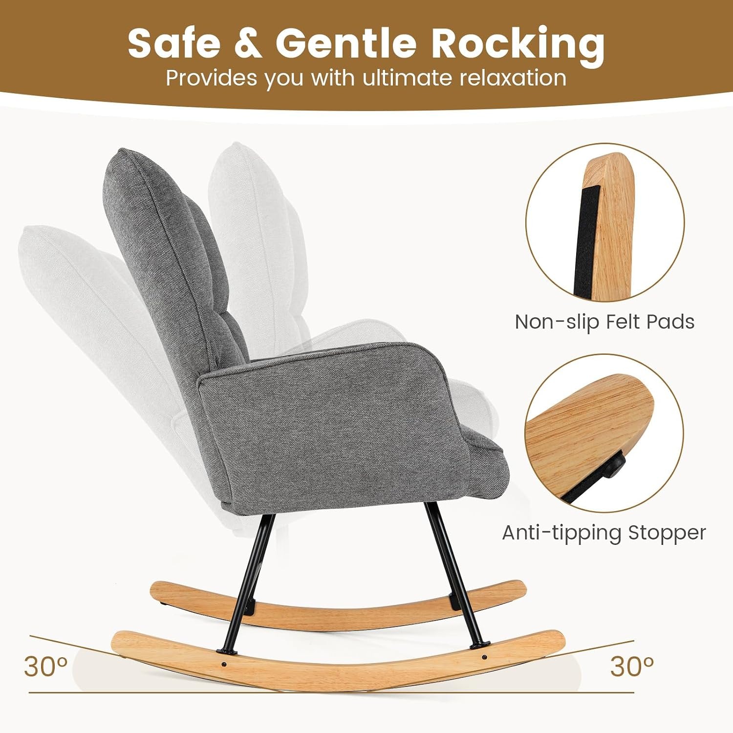 GIANTEX Linen Rocking Chair