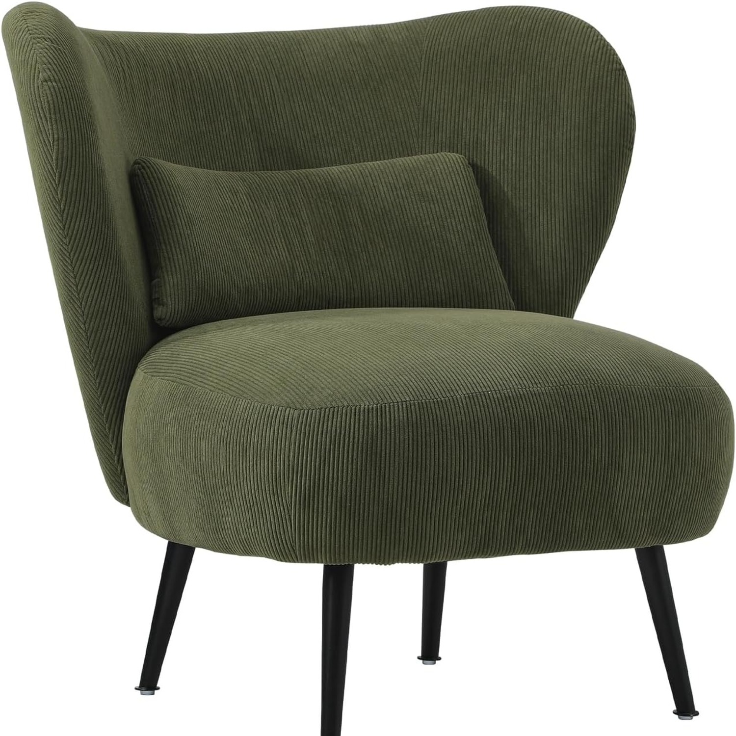 OIKITURE Green Velvet Wingback Armchair: image 7