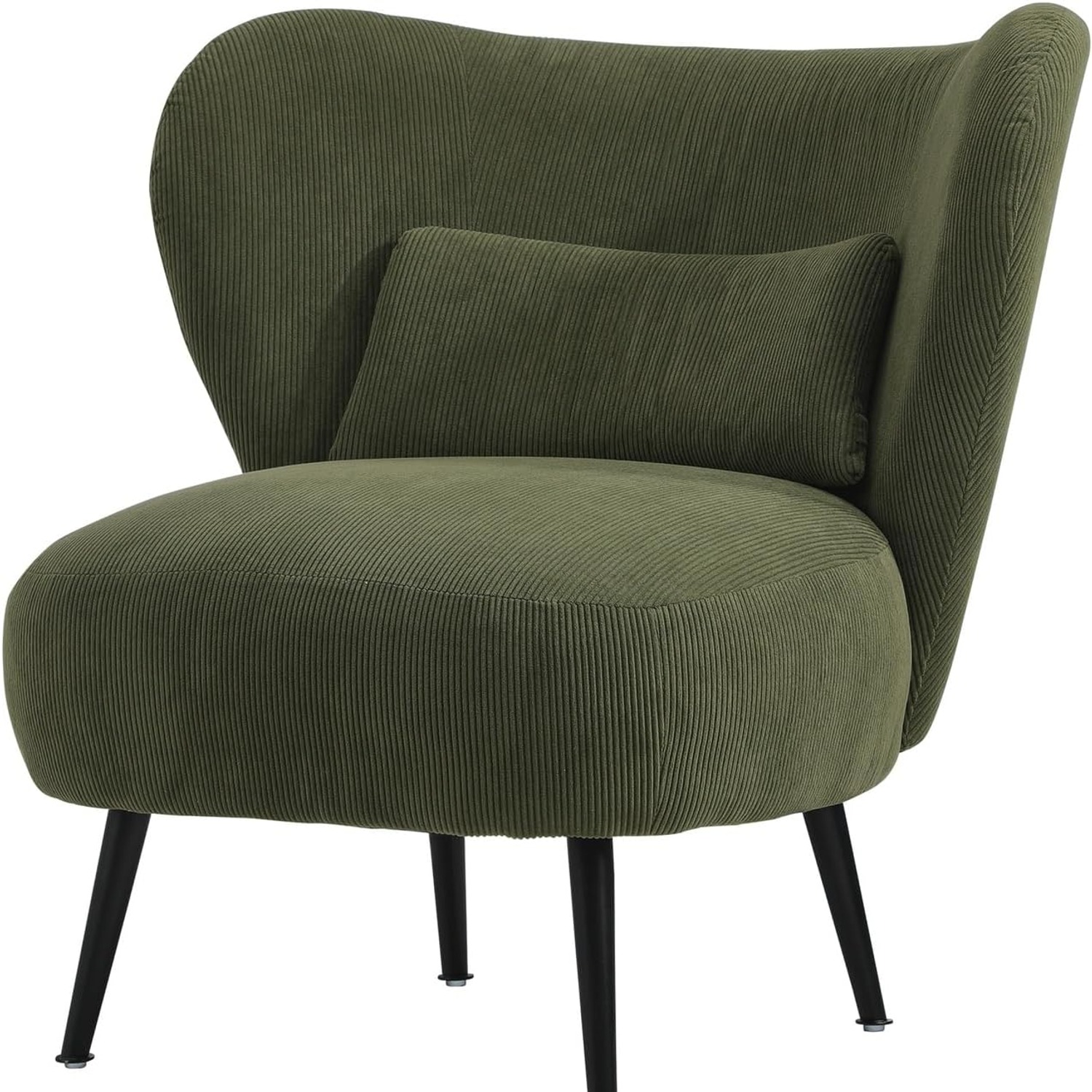 OIKITURE Green Velvet Wingback Armchair: image 9