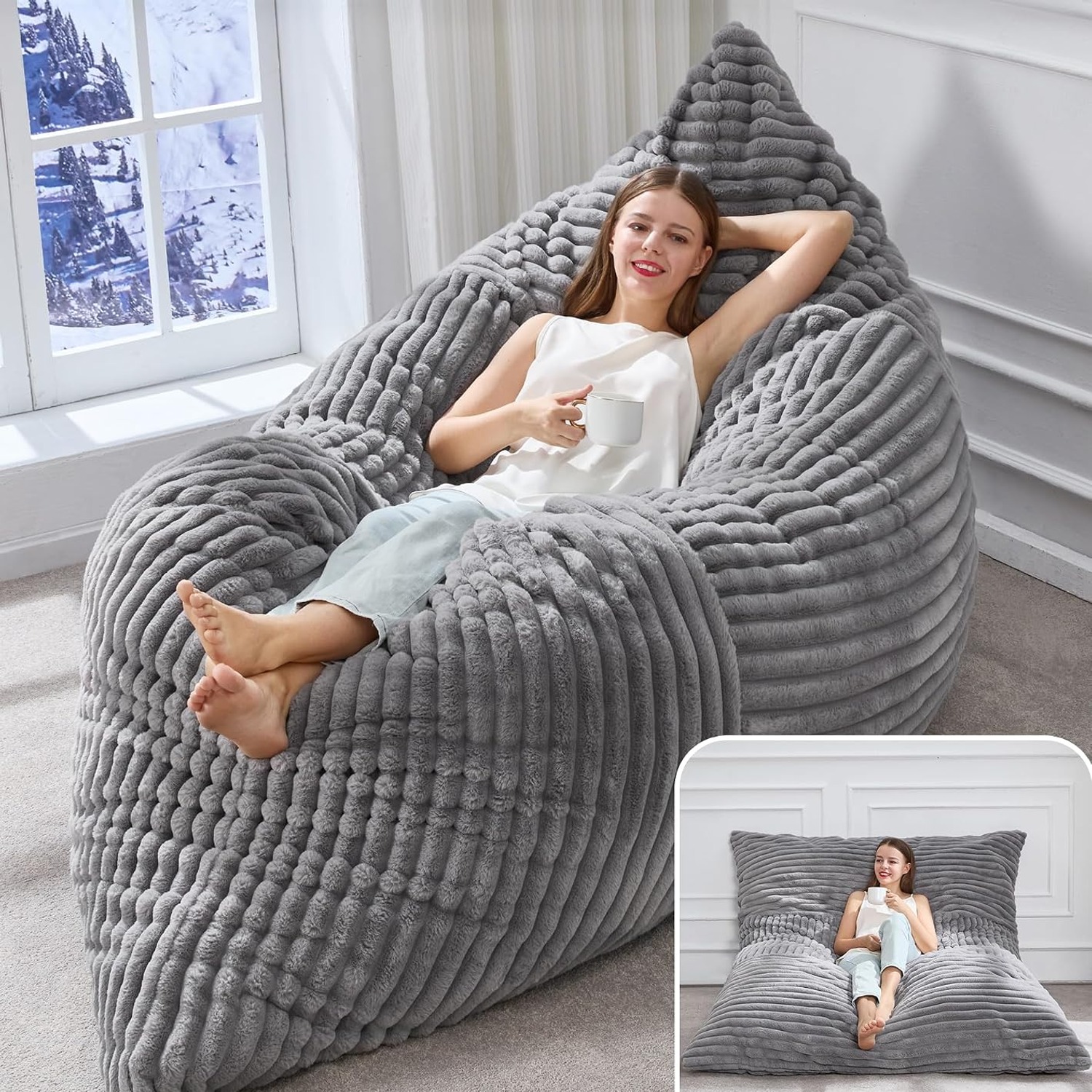 Hobestluk Convertible Adult Bean Bag Lounge