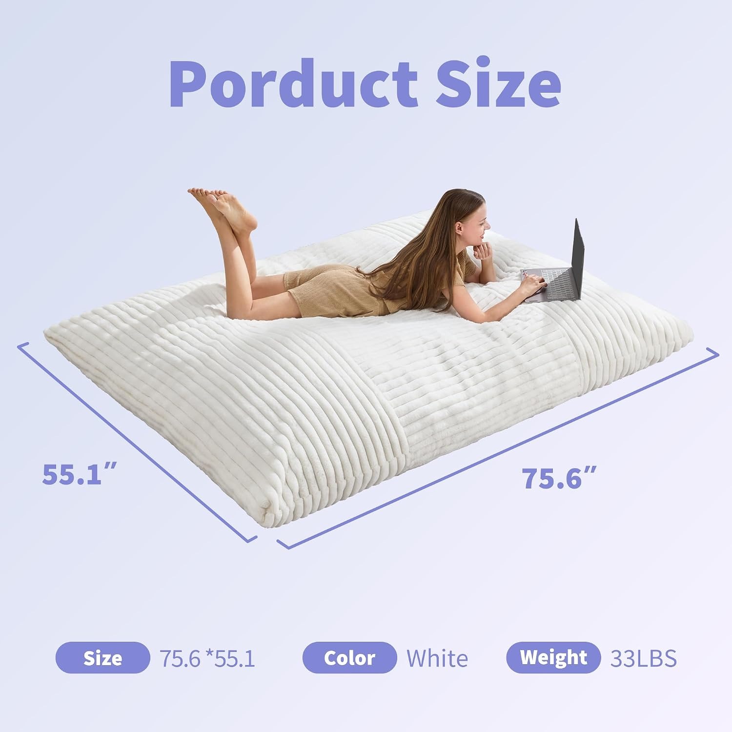 Hobestluk Convertible Adult Bean Bag Lounge