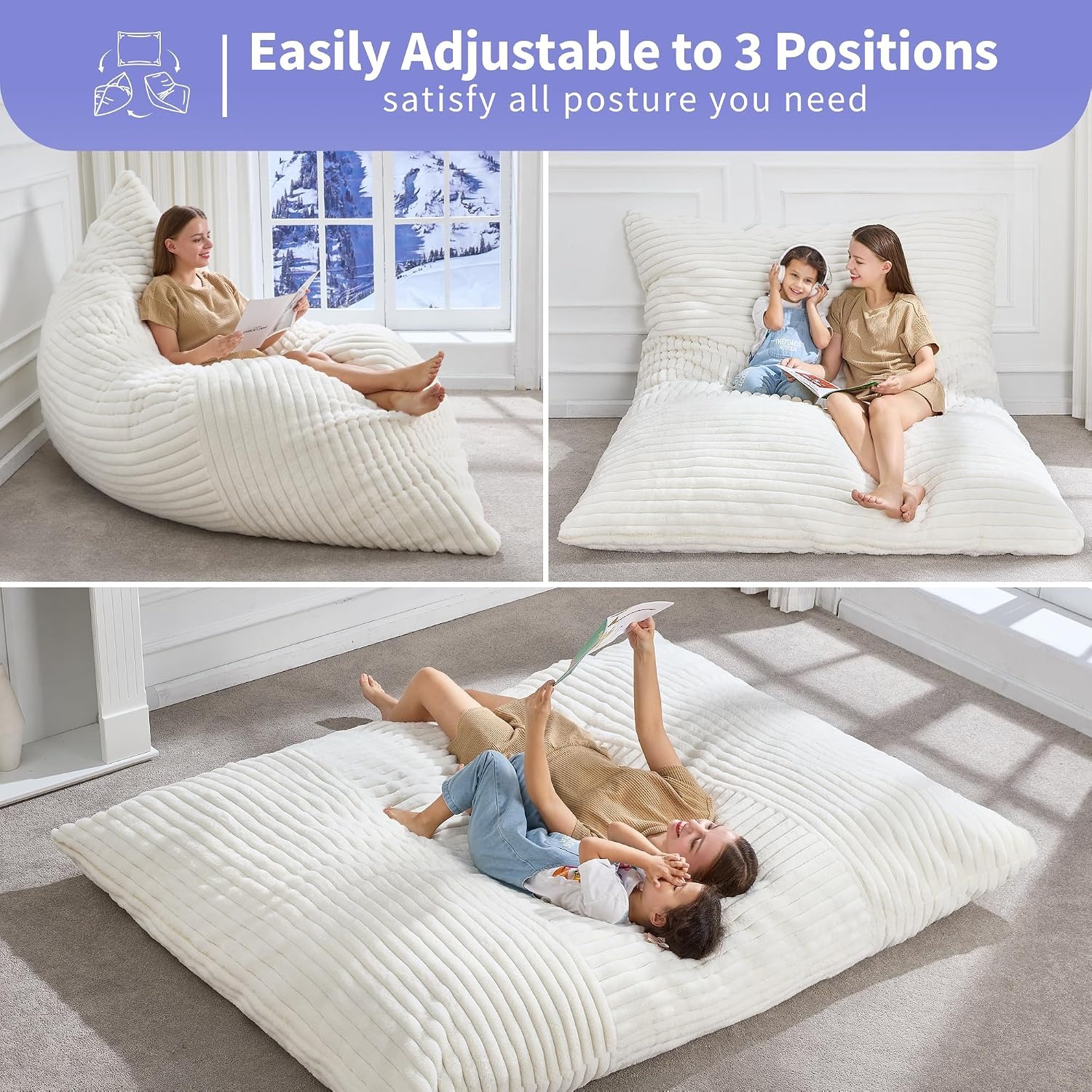 Hobestluk Convertible Adult Bean Bag Lounge