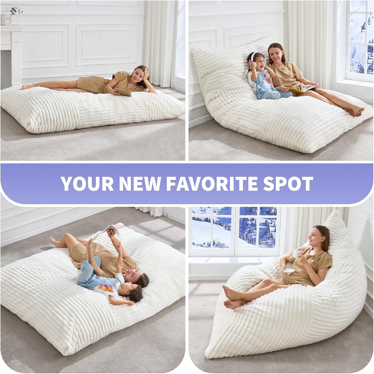 Hobestluk Convertible Adult Bean Bag Lounge