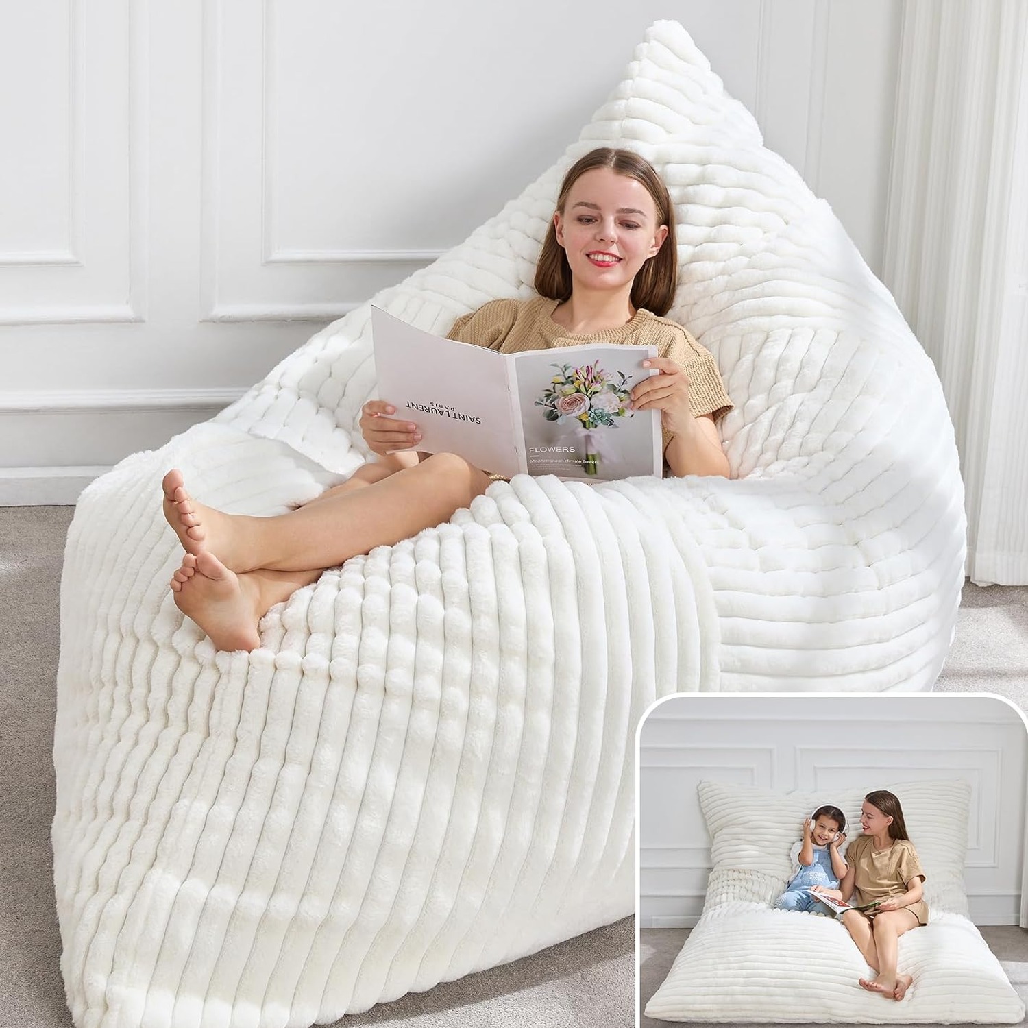 Hobestluk Convertible Adult Bean Bag Lounge