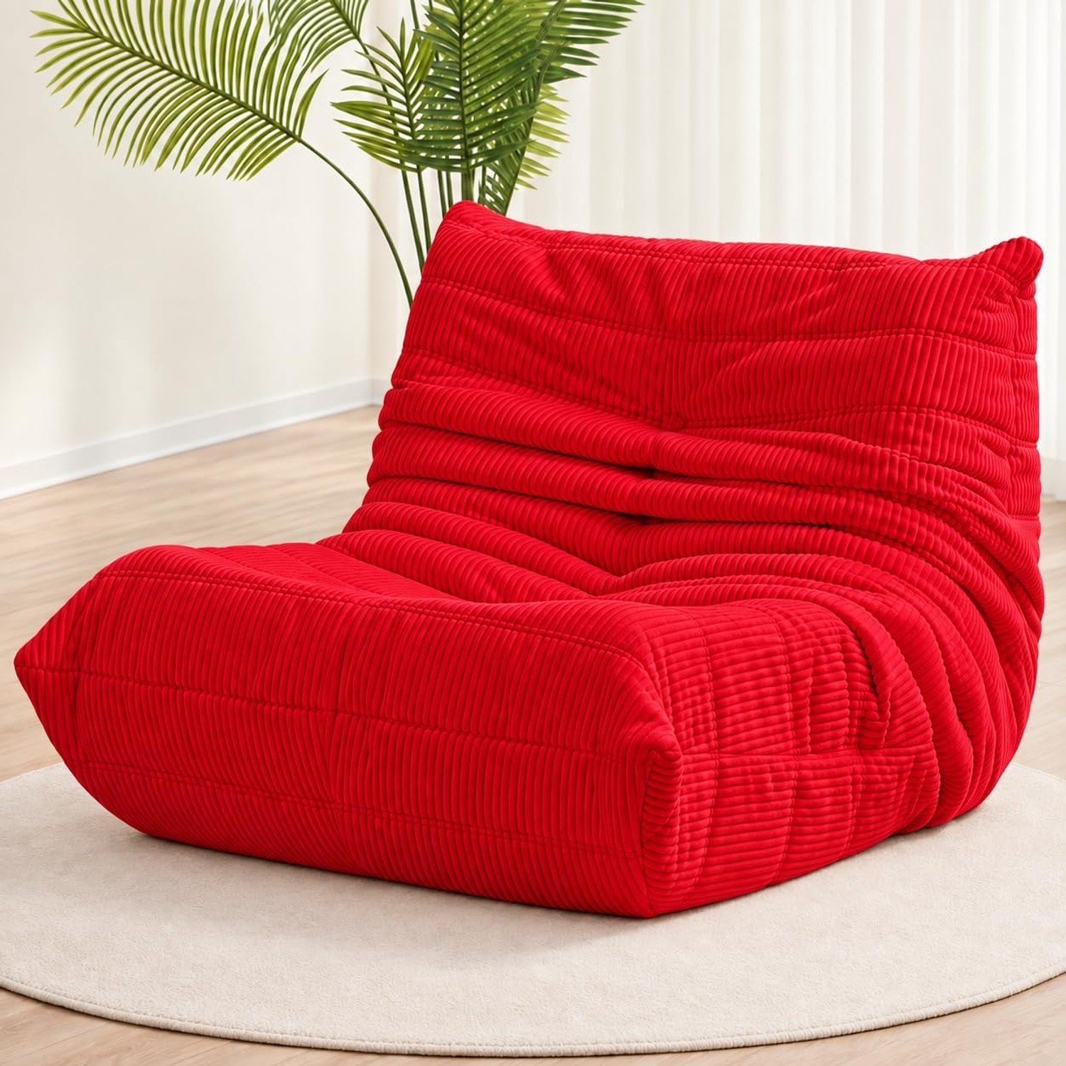 N&V Corduroy Armless Floor Sofa Chair