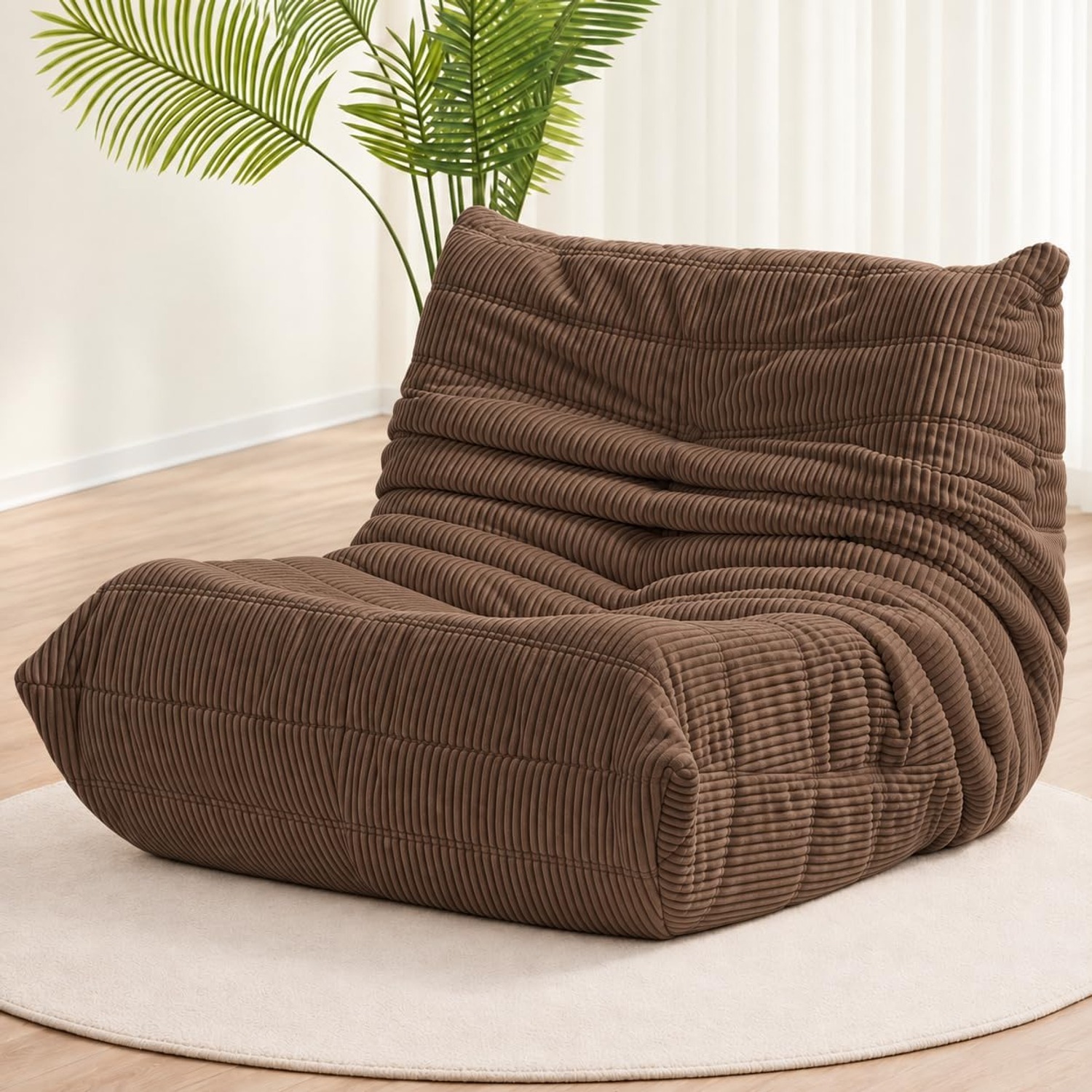 N&V Corduroy Armless Floor Sofa Chair