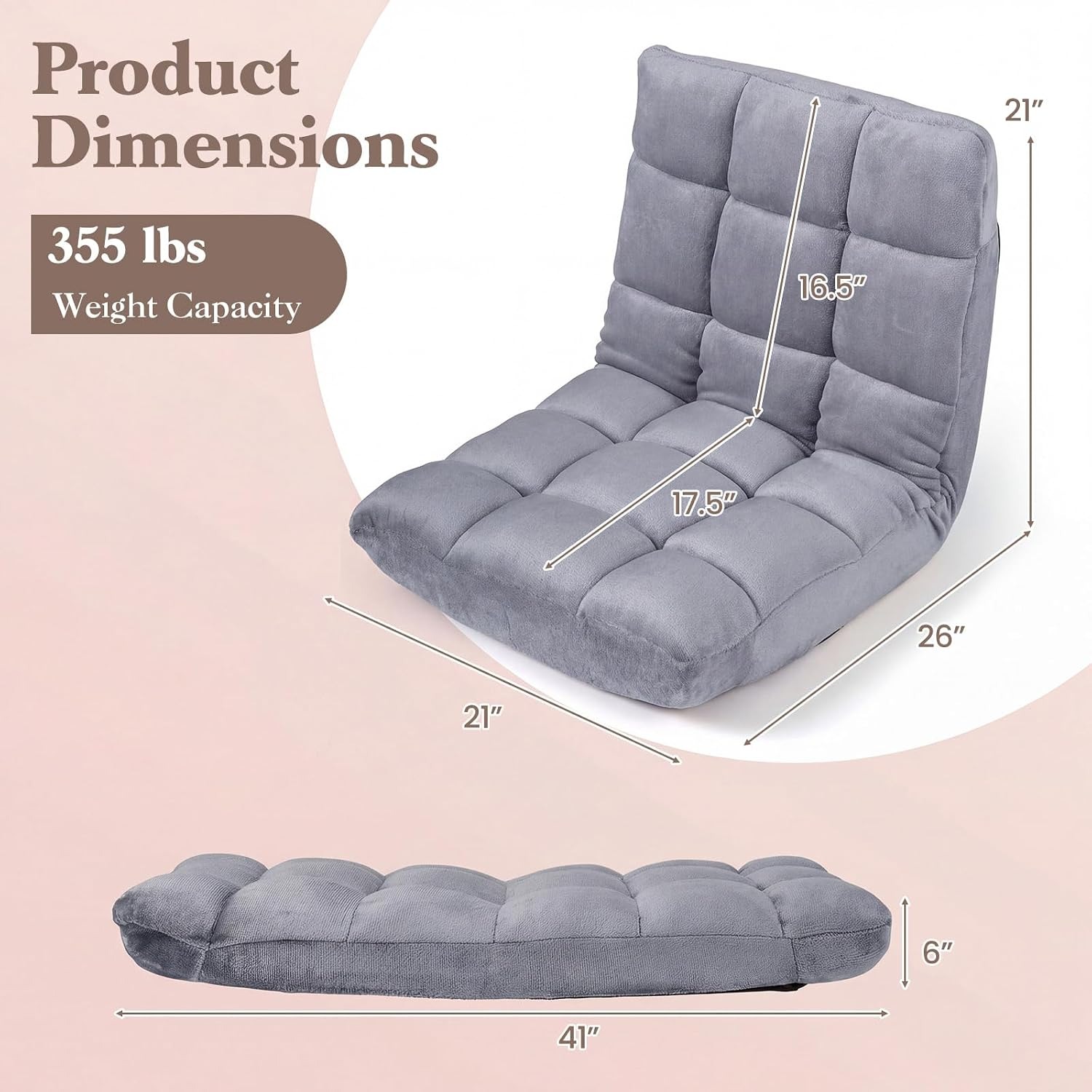 GIANTEX Adjustable Floor Gaming Chair