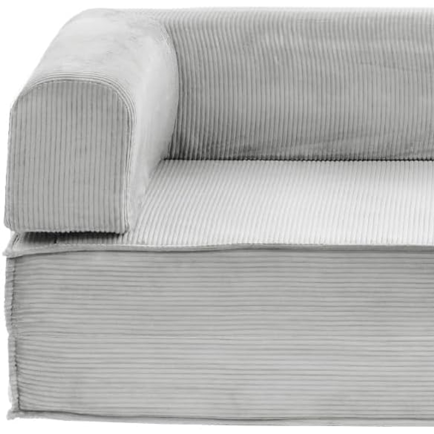 Artiss Folding Floor Sofa Bed, 2 Seater Corduroy Convertible Lounge in Grey: image 8