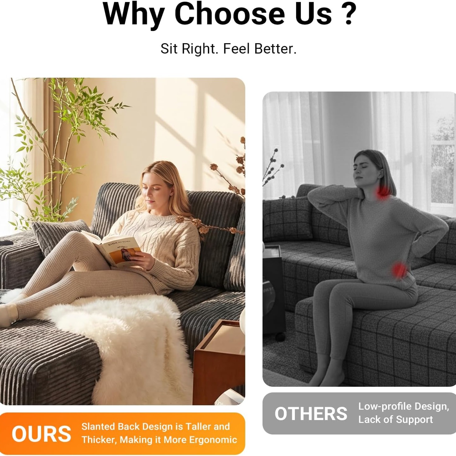 L-Shaped Modular Lounge with Left-Facing Chaise