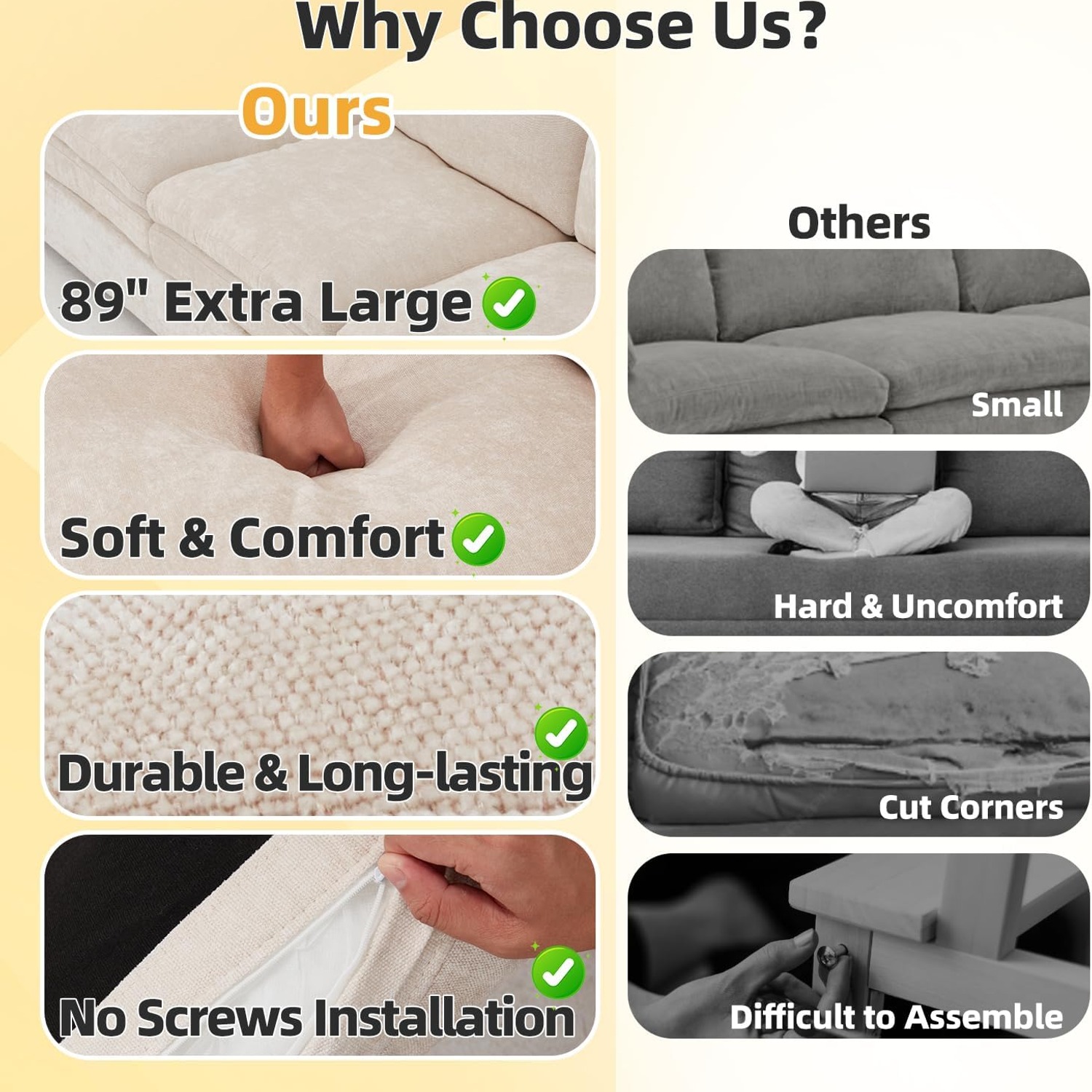 3 Seater Sofa Bed with Chenille Upholstery and Pull Out Sleeper
