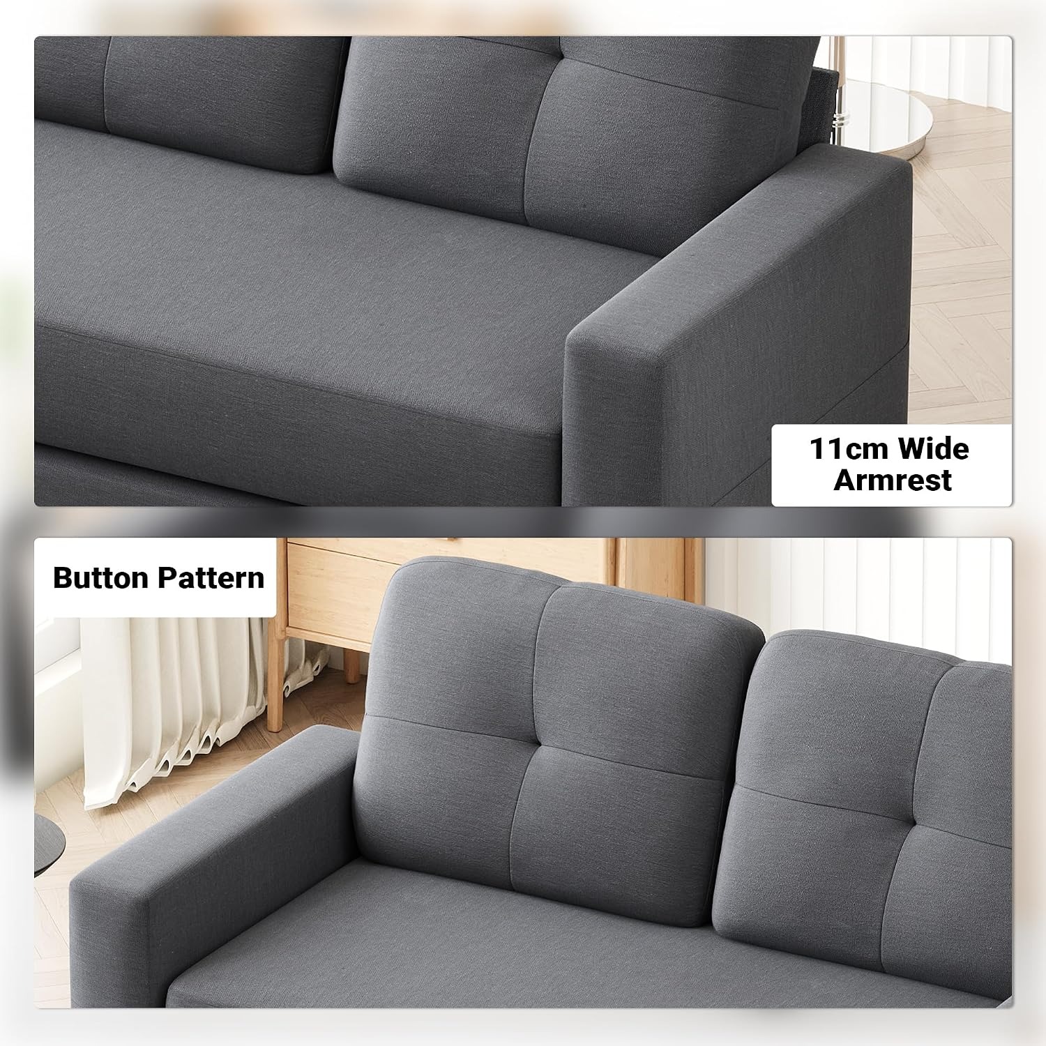 Two Seater Linen Loveseat Sofa