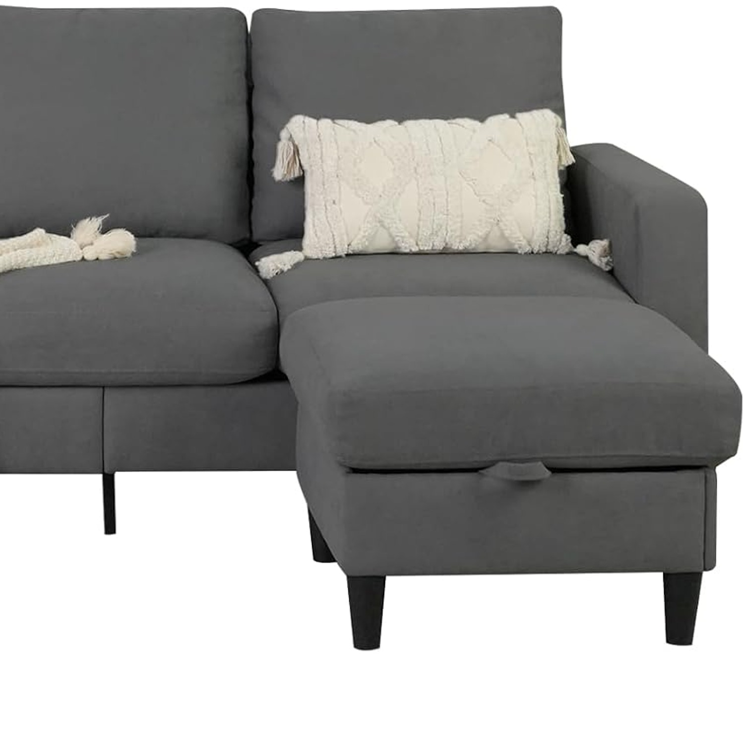 Two Seater Linen Loveseat Sofa: image 9