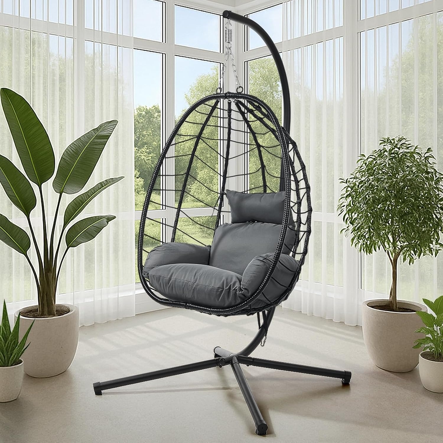 LI LIVSIP Hanging Egg Chair with Stand