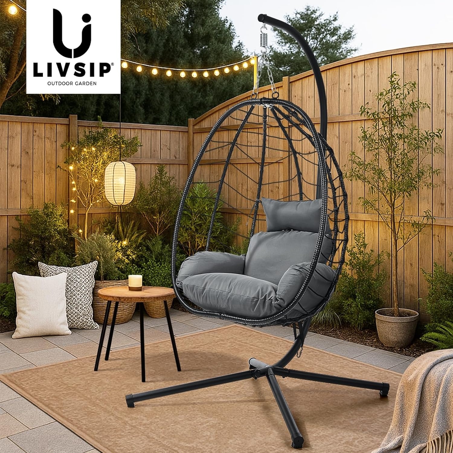 LI LIVSIP Hanging Egg Chair with Stand