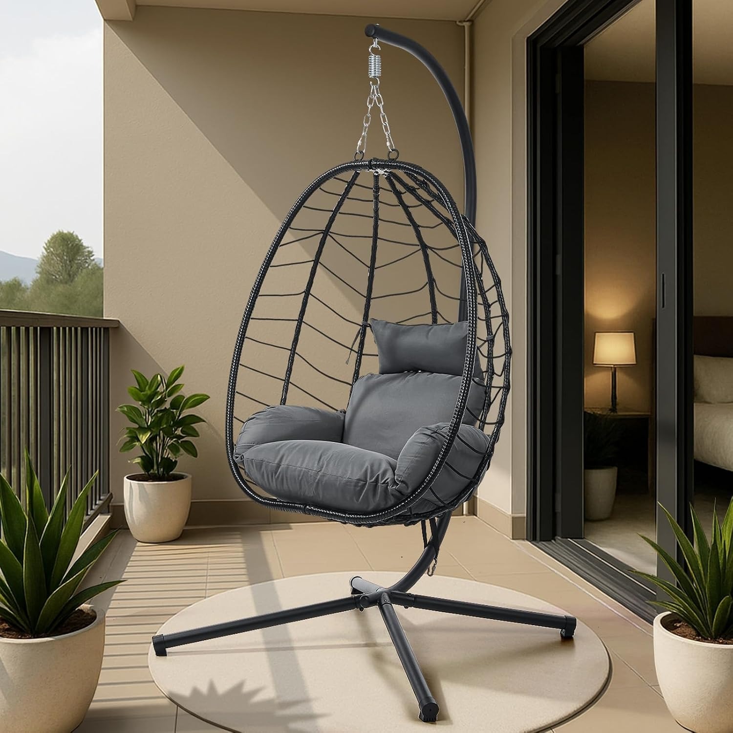LI LIVSIP Hanging Egg Chair with Stand