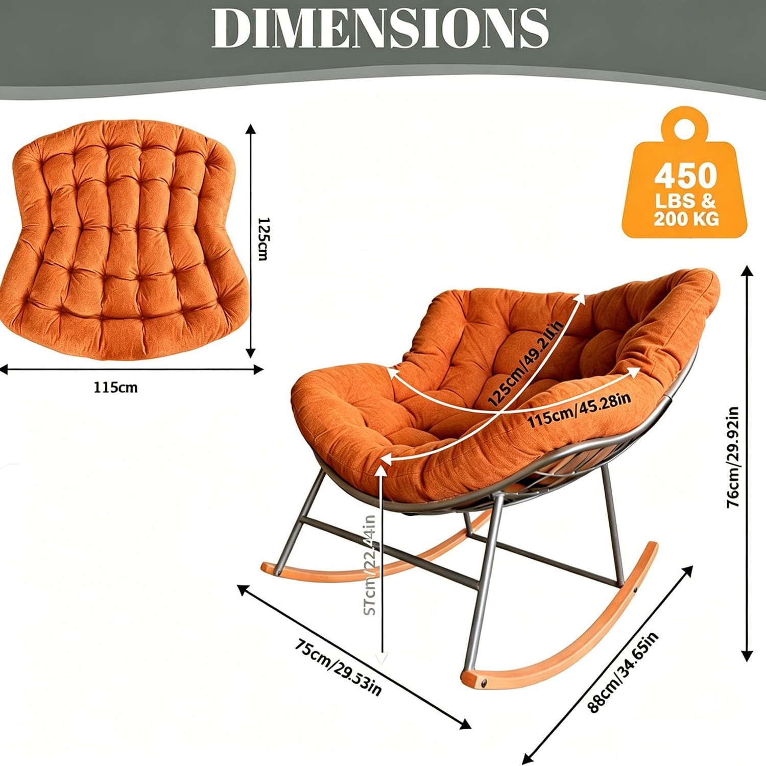 Valdera Egg Rocking Chair with Cushion