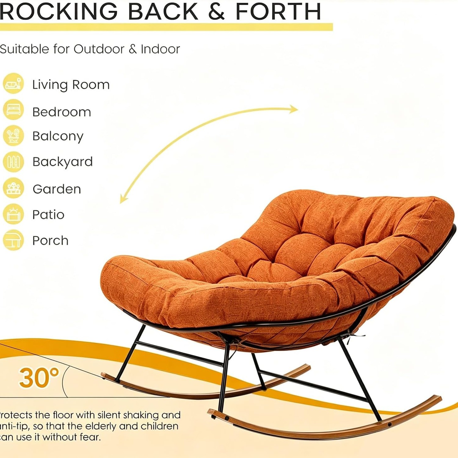 Valdera Egg Rocking Chair with Cushion