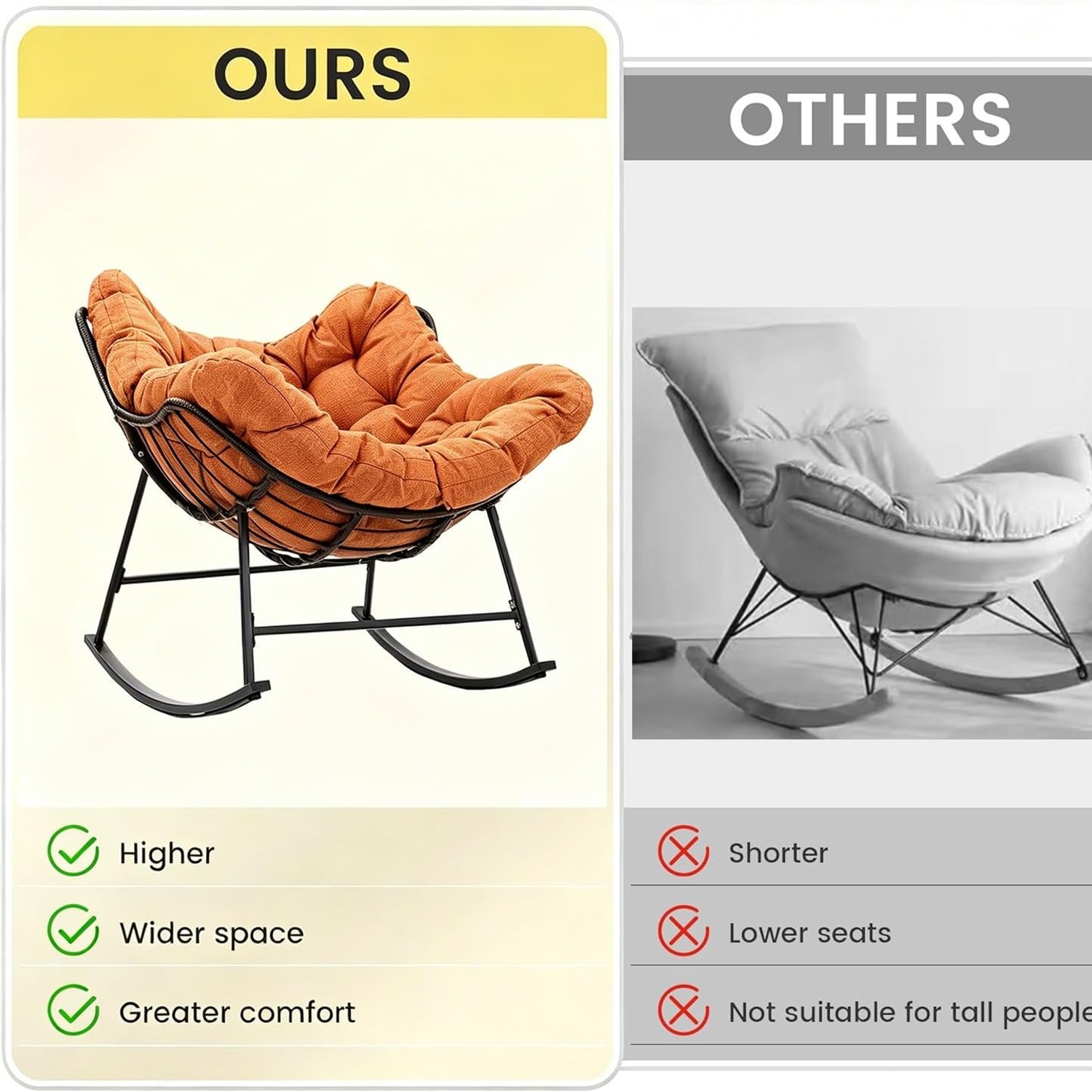Valdera Egg Rocking Chair with Cushion