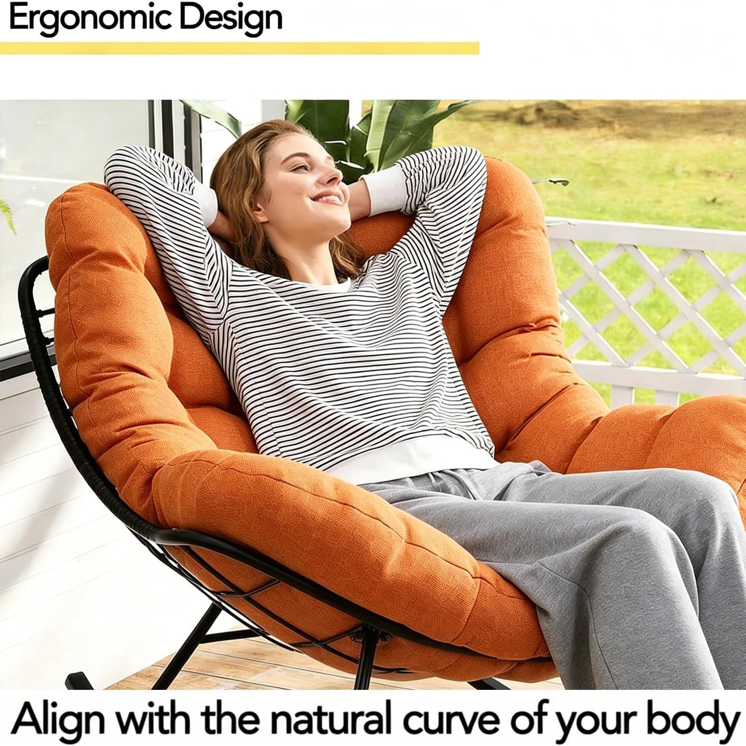 Valdera Egg Rocking Chair with Cushion: image 7