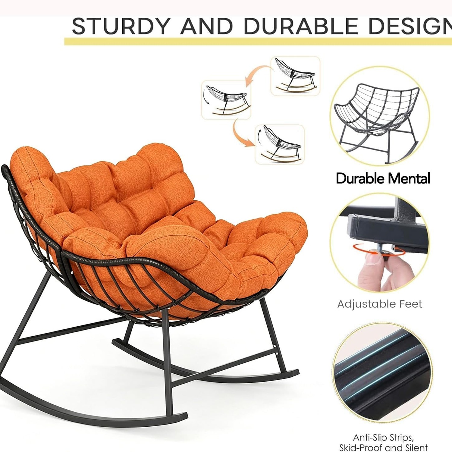 Valdera Egg Rocking Chair with Cushion: image 9