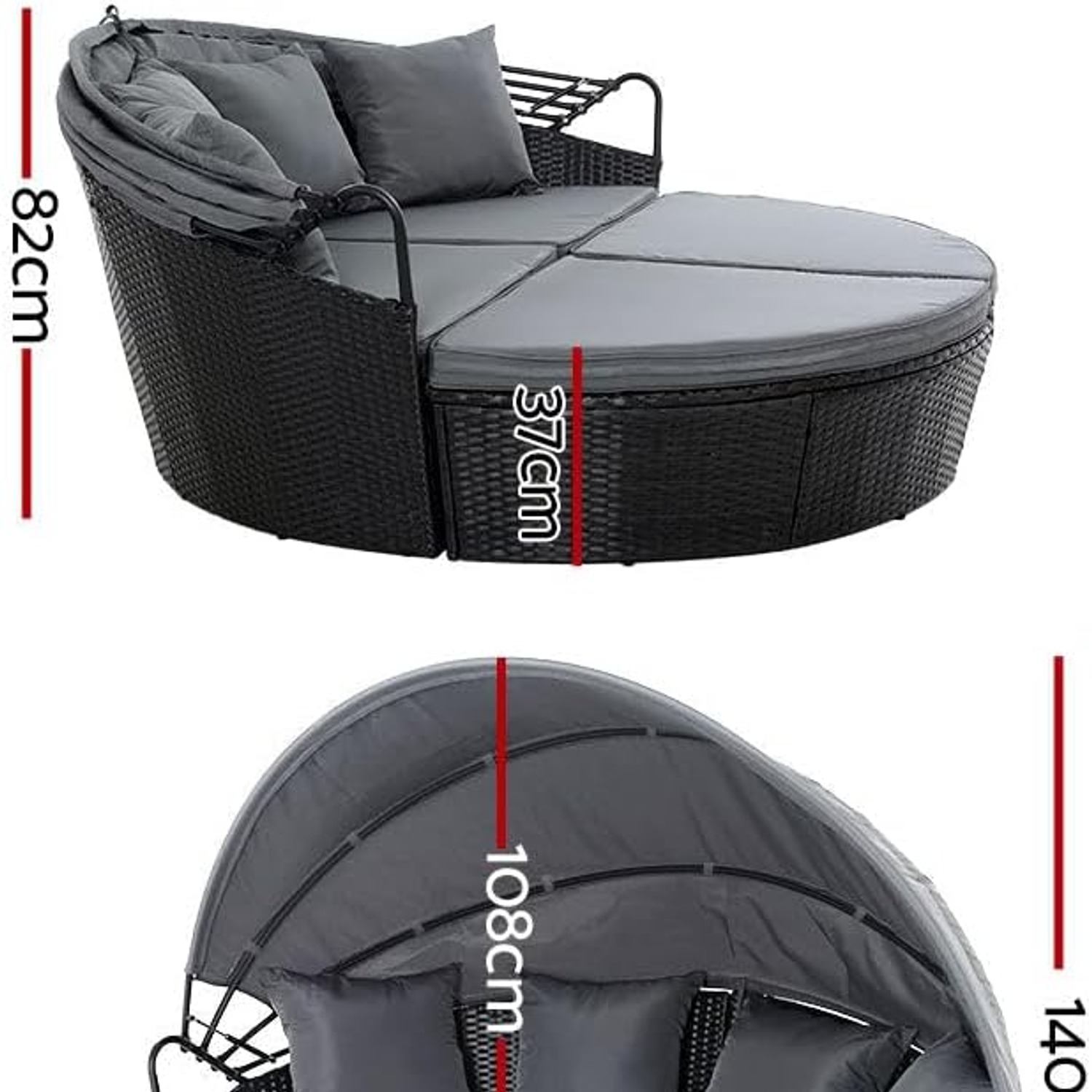 Gardeon Modular Wicker Outdoor Day Bed