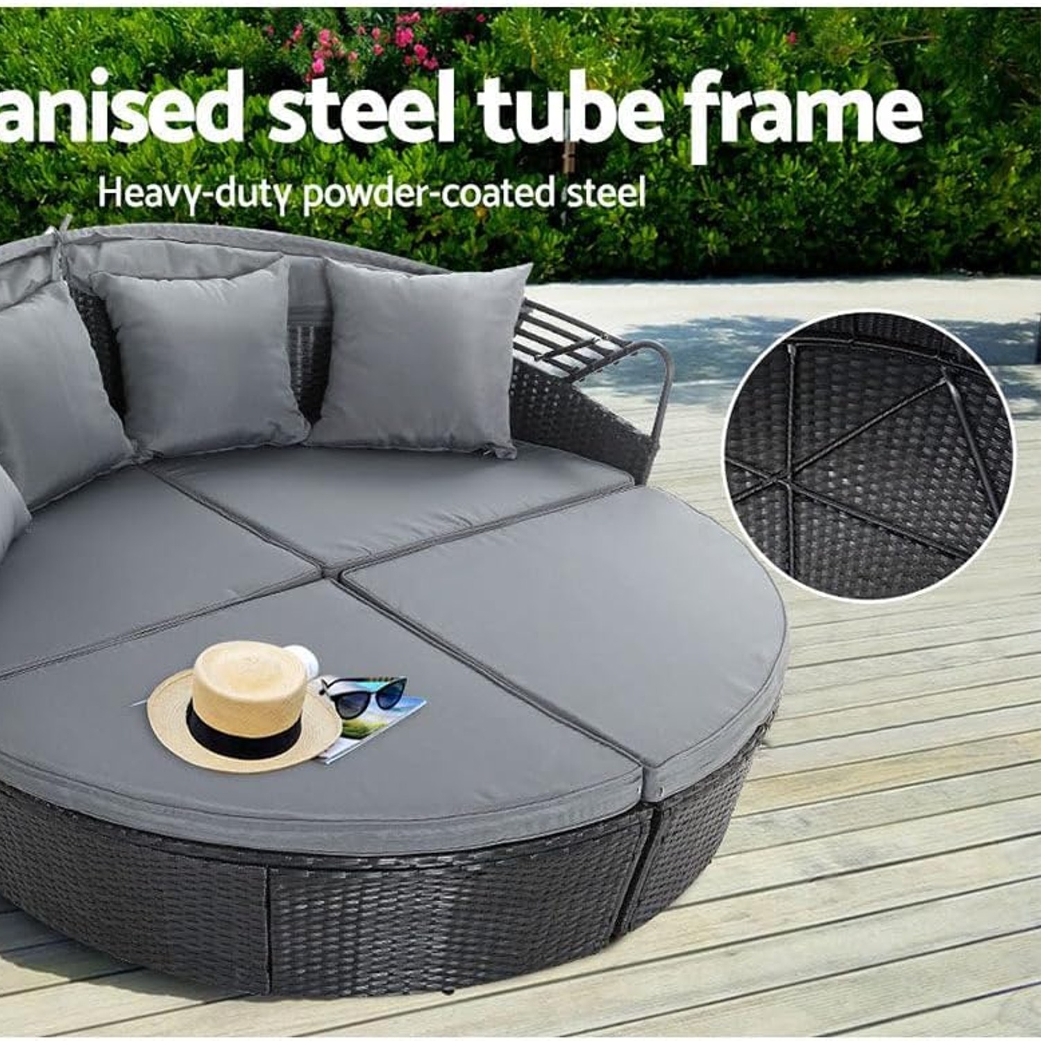 Gardeon Modular Wicker Outdoor Day Bed: image 8