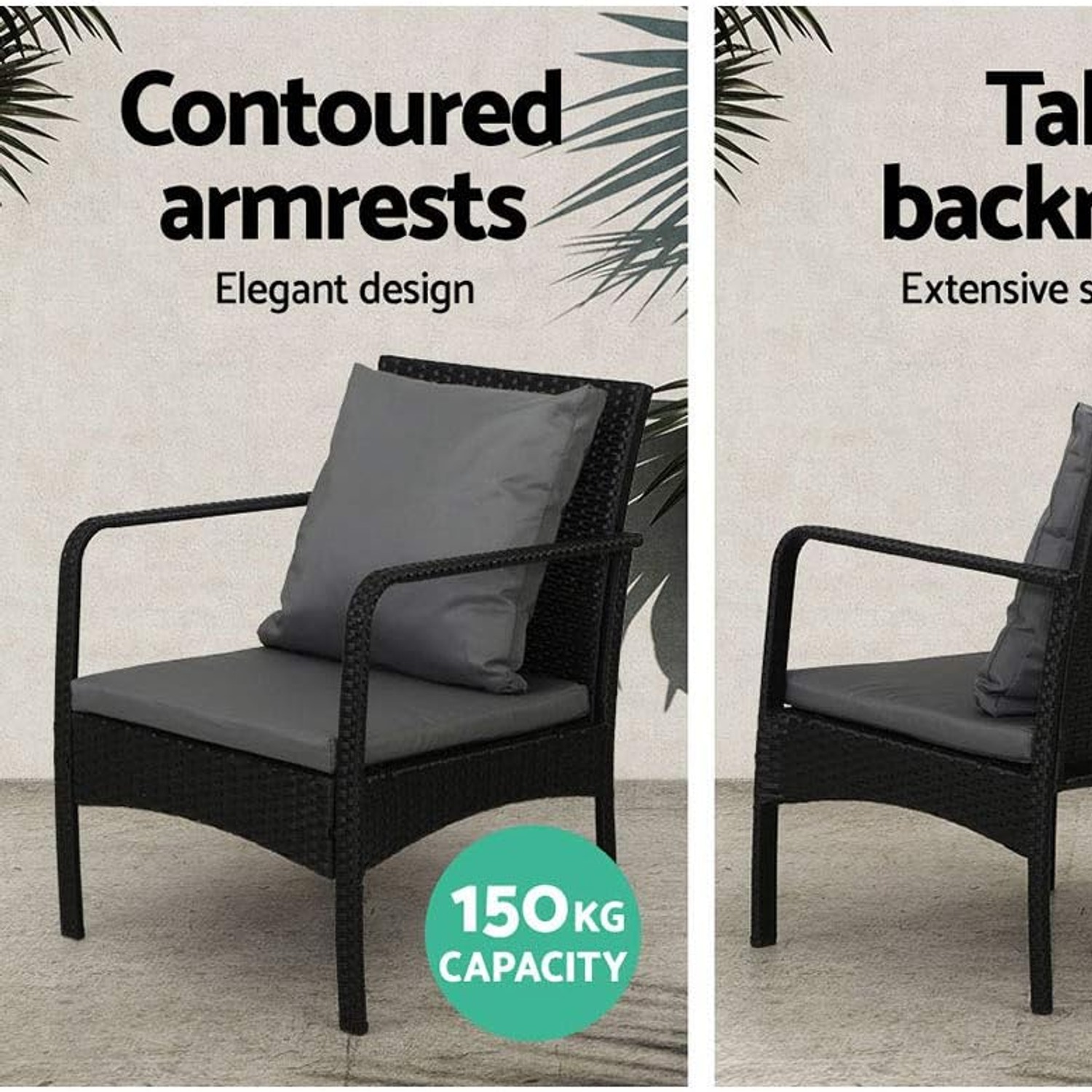Gardeon Four-Piece Wicker Outdoor Lounge Setting: image 3