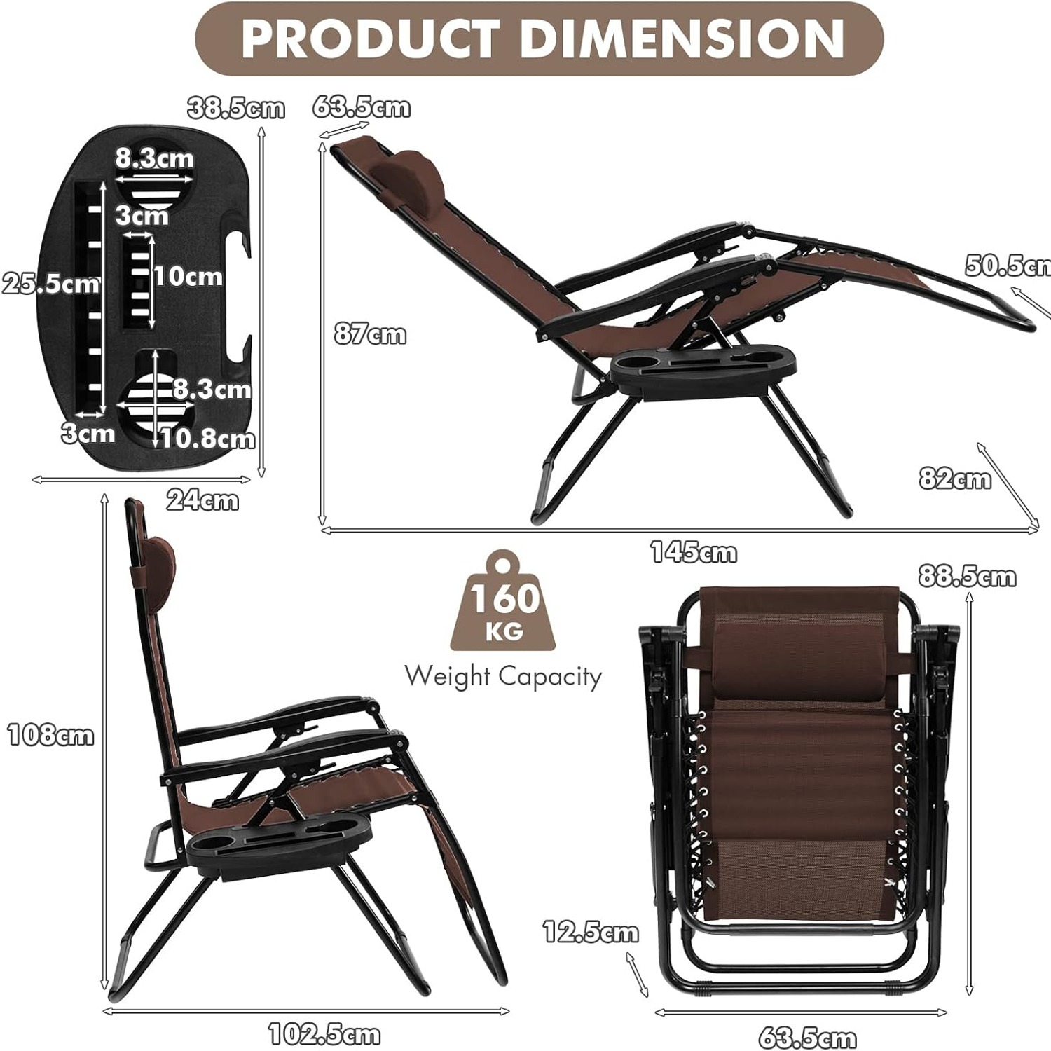 Costway Folding Zero Gravity Lounge Chair