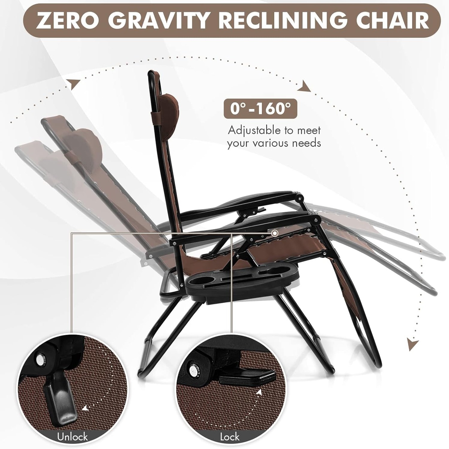 Costway Folding Zero Gravity Lounge Chair